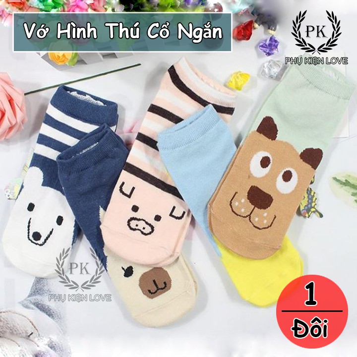 Vớ Nữ cổ ngắn Hình Thú dễ thương chất liệu cotton thoáng mát , Vớ cổ ngắn giá rẻ (Hình giao ngẫu nhiên) - PHỤ KIỆN LOVE