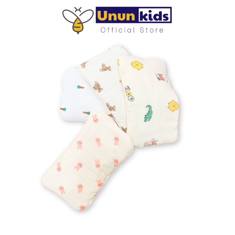 Gối Xô Cho Trẻ Sơ Sinh Họa Tiết Ngộ Nghĩnh Chất Cotton Mềm Mịn, Êm Ái - Unbee Kids - GX002