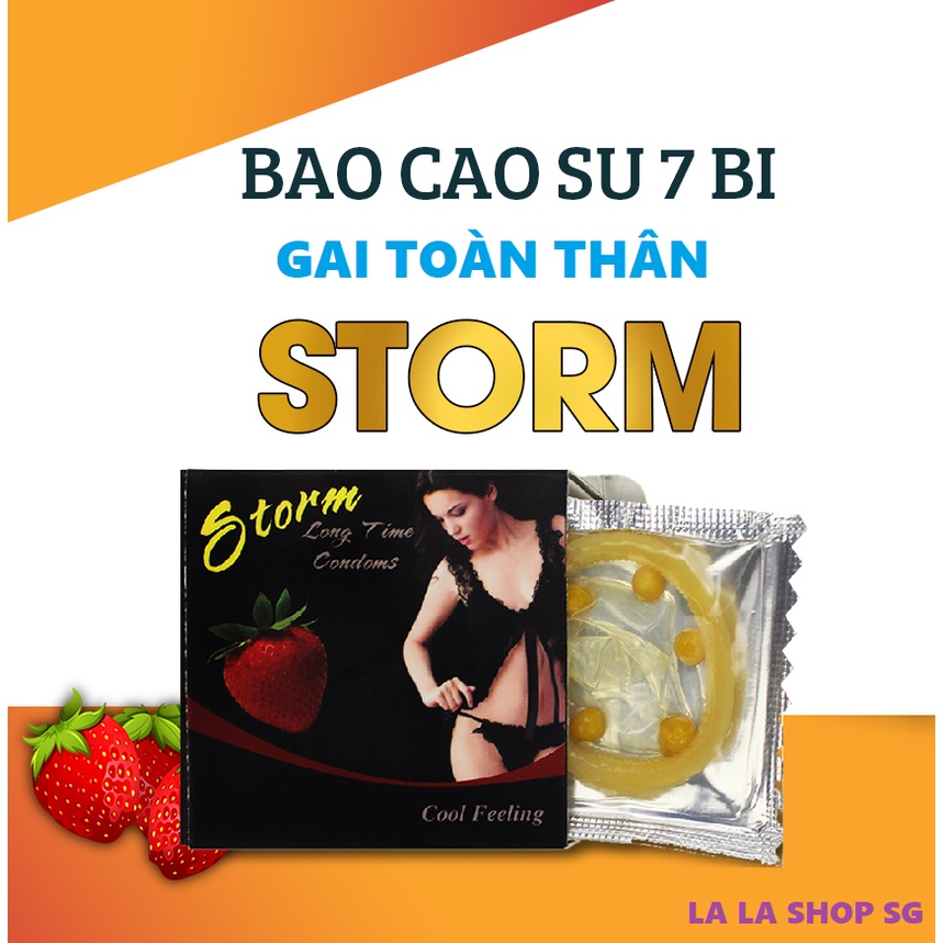 Bao Cao Su Storm [Thai Lan] Có 7 Bi To Ở Đầu - Gai Toàn Thân, Kéo Dài Thời Gian, Ngăng Xuất Tinh Sớm, Ma Sát Cực Mạnh