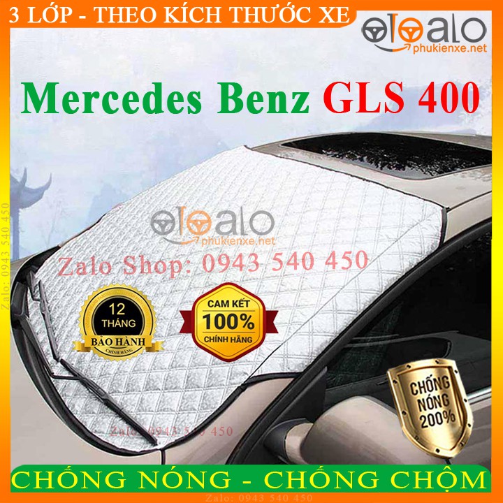 Tấm che nắng kính lái xe Mercedes Benz GLS 400 3 Lớp Cao Cấp - Màu Bạc - OTOALO