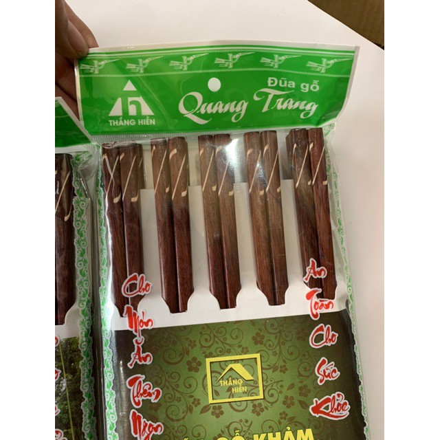 Bộ 10 Đôi Đũa Gỗ Khảm 100% Gỗ Tự Nhiên Giá Tốt - HV Store 352