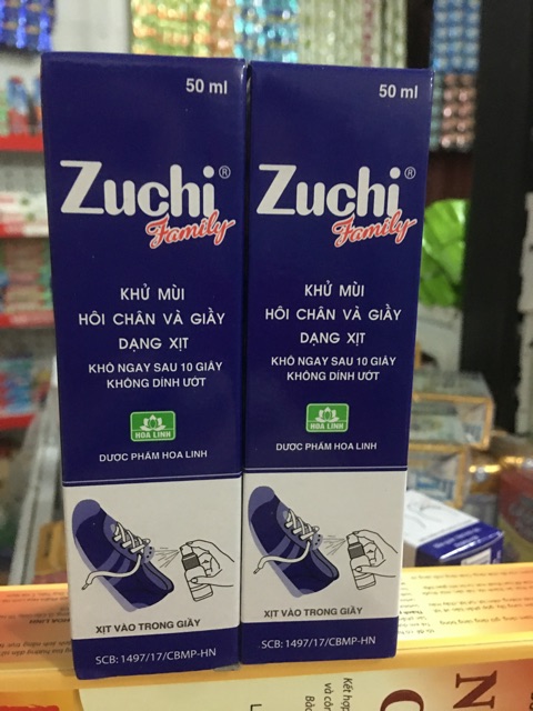 ZUCHI DẠNG XỊT KHỬ MÙI HÔI CHÂN VÀ GIÀY 50ml