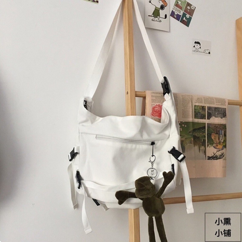 túi vải đeo chéo canvas Unisex trơn thời trang Hàn quốc đi học , đi chơi | BigBuy360 - bigbuy360.vn