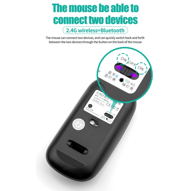 Bộ Bàn Phím Và Chuột Không Dây 78 Phím Bluetooth 5.0 Và 2.4G Đa Phương Tiện Có Thể Sạc Lại