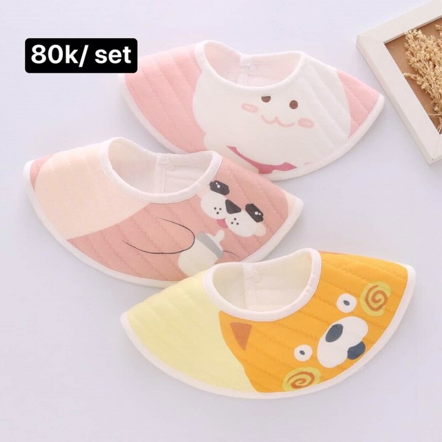 Set 3 Yếm giữ ấm cổ cho bé siêu xinh