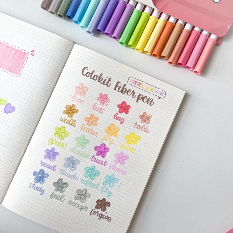 Hộp 20 màu Pastel Fiber Pen ngọt ngào của Colokit Thiên Long