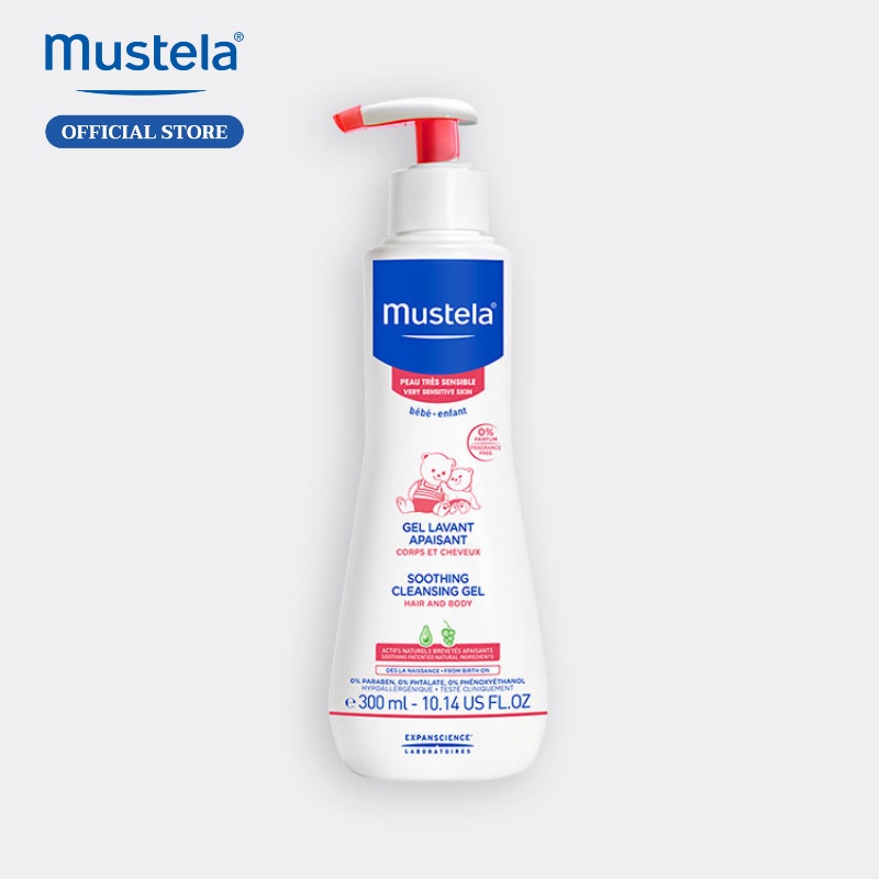 Sữa Tắm Gội Cho Trẻ Sơ Sinh &amp; Em Bé Da Nhạy Cảm Mustela 300ml