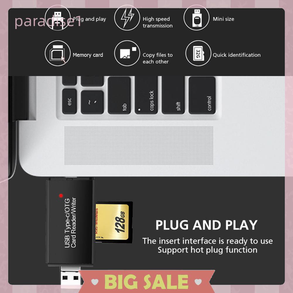 Đầu Đọc Thẻ Nhớ 3 Trong 1 Loại C USB Micro OTG | BigBuy360 - bigbuy360.vn