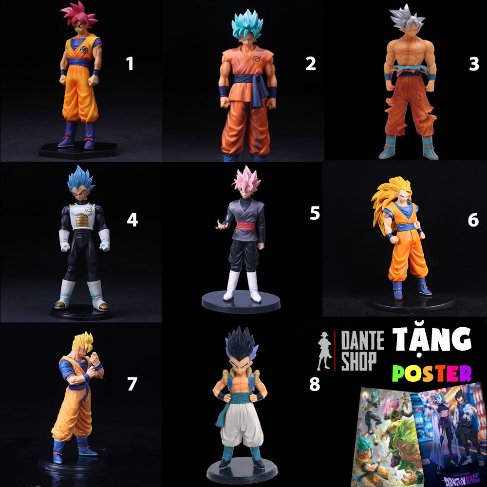 Mô Hình Figure Dragon Ball - Super Son Goku, Goku Black, God Goku, Gohan, Gogeta, Vegeta [Tặng Poster]