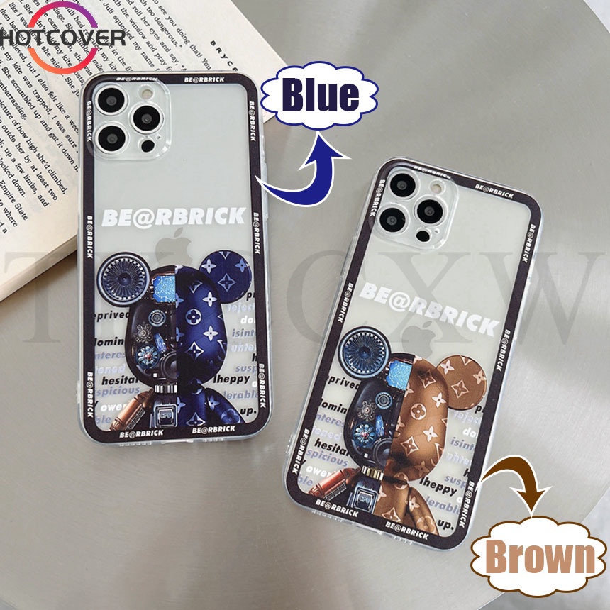 Ốp điện thoại trong suốt in hình gấu cho Realme 5i 5s 6i 6s 5 6 7 Pro C2 C2S C21Y C25Y C21 C20 C17 C15 C12 C11 C25 C25S