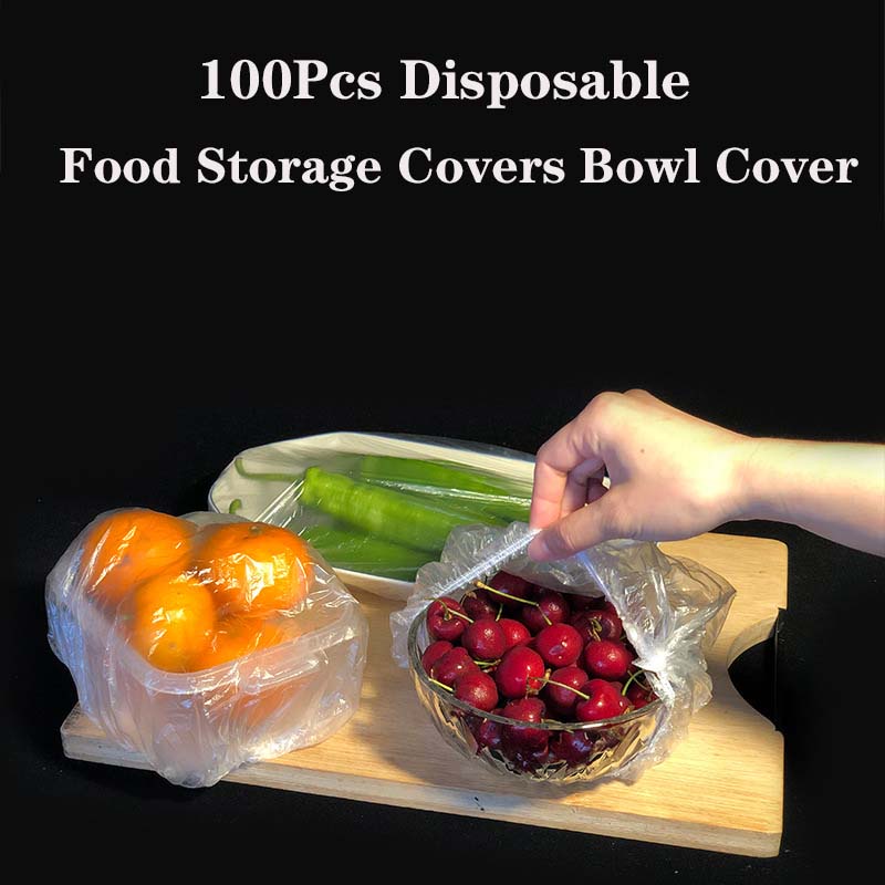 Set 100/50/10 túi nhựa co giãn bọc tô chén bảo quản thực phẩm chống bụi sử dụng một lần