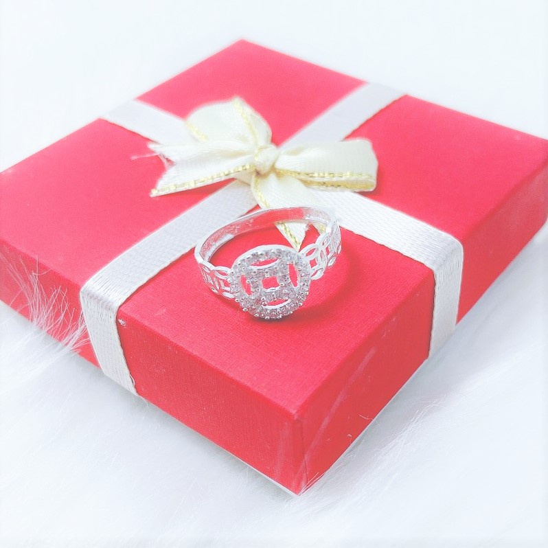 Nhẫn kim tiền bạc ta đính đá mang lại may mắn tài lộc cho chủ nhân - Trang sức bạc Evasilver