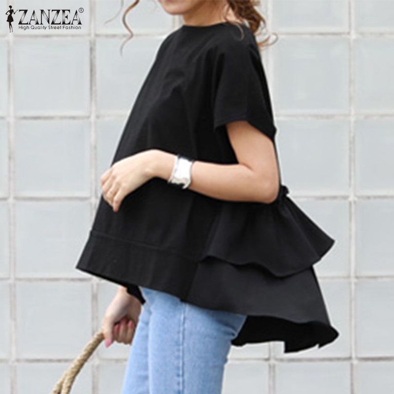 Zanzea Áo Thun Nữ Ngắn Tay Cổ Tròn Thời Trang Hàn