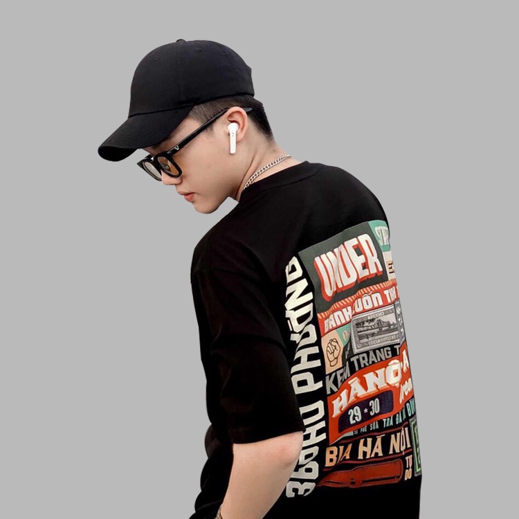 Áo Thun Tay Lỡ Hà Nội Áo Phông Cotton Nam Nữ Unisex - In Hình Local Brand Oversize Form Rộng AQ15 QN Clothing2