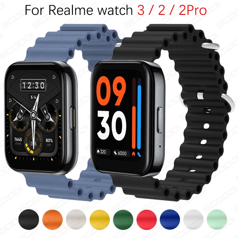 Dây Đeo Silicon Có Khóa Kim Loại Cho Đồng Hồ Thông Minh Realme watch 3 2 2 pro