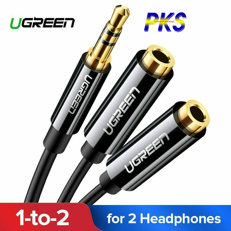 Cáp Chia Cổng Âm Thanh 3.5mm 1 Ra 2 Cao Cấp Chính Hãng - Ugreen 10739 Trắng và Ugreen 20816 Đen