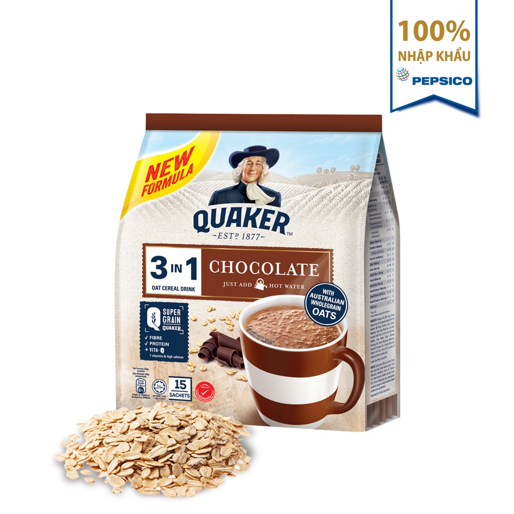 Thức uống yến mạch Quaker in1 - Vị Chocolate túi 420g