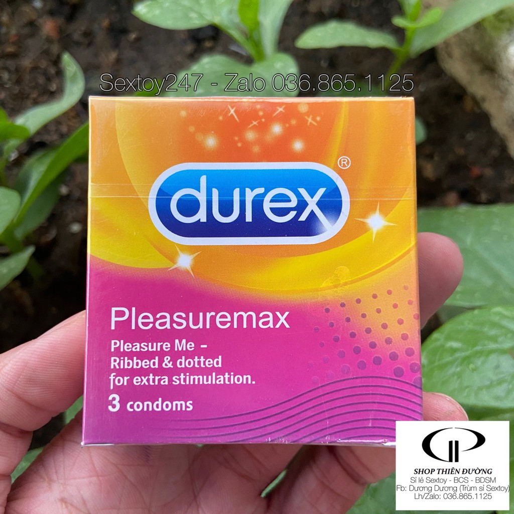 Bao Cao Su Durex Pleasuremax Gân Gai Hạt Nổi Toàn Thân - Hộp 3 BCS Chính Hãng