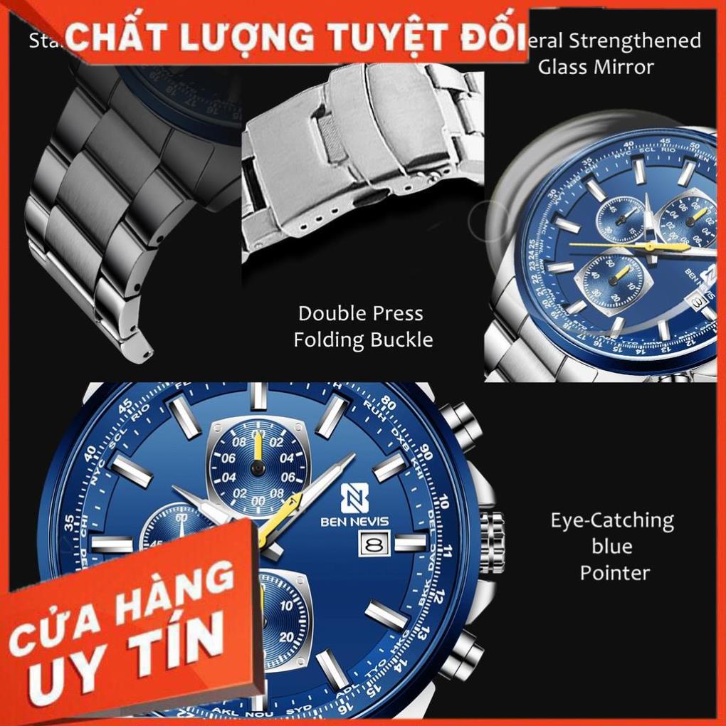 [Hàng Chính Hãng] Đồng hồ Nam BEN NEVIS 6027G Chạy 6 Kim - Dây Thép Lịch Ngày [Chất Lượng Số 1] | BigBuy360 - bigbuy360.vn
