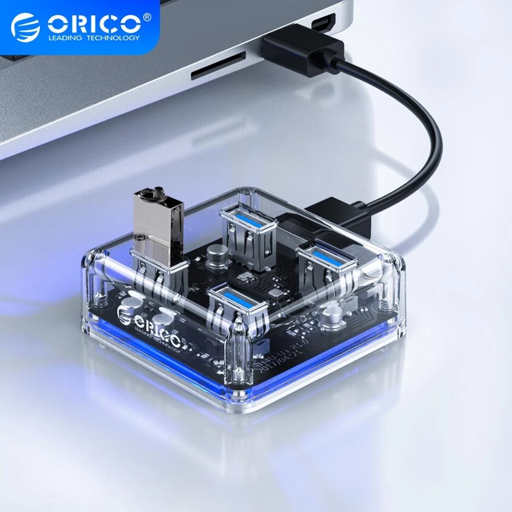ORICO USB HUB 3.0 4 Cổng Bộ Chuyển Đổi USB3.0 Hỗ Trợ Bộ Nguồn Micro USB Bên Ngoài Cho Máy Tính Để Bà