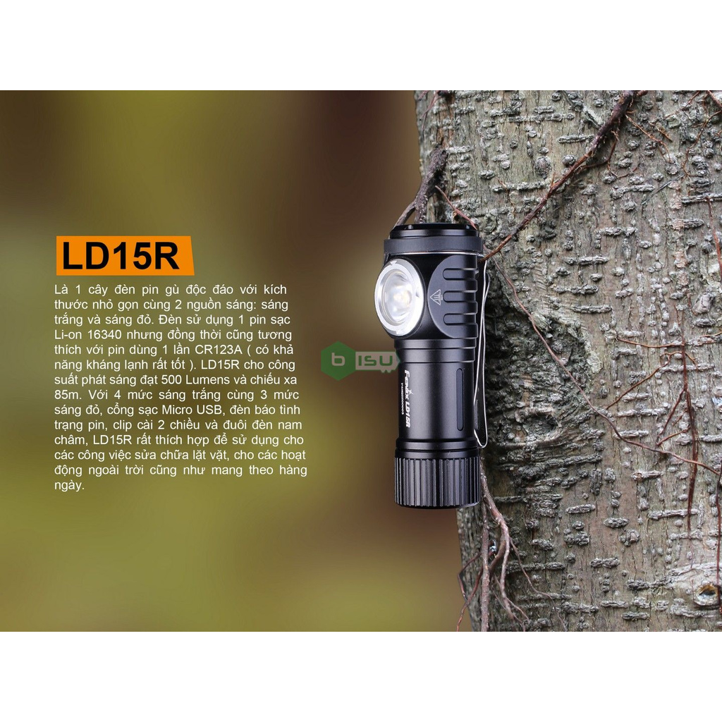 CHÍNH HÃNG PHÂN PHỐI - Đèn pin Fenix - LD15R - 500 lumens