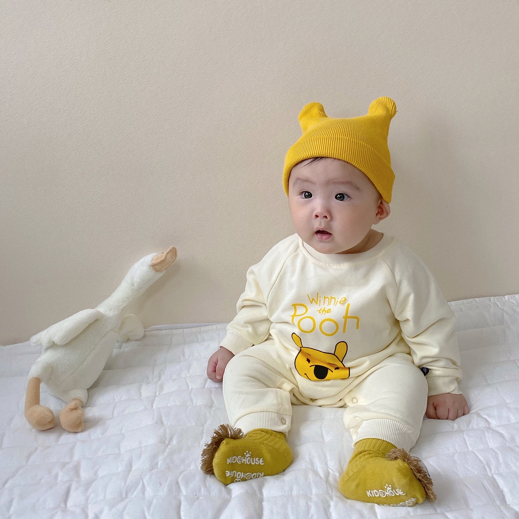 Áo liền quần tay dài họa tiết hoạt hình đáng yêu cho bé sơ sinh 0-3 tuổi