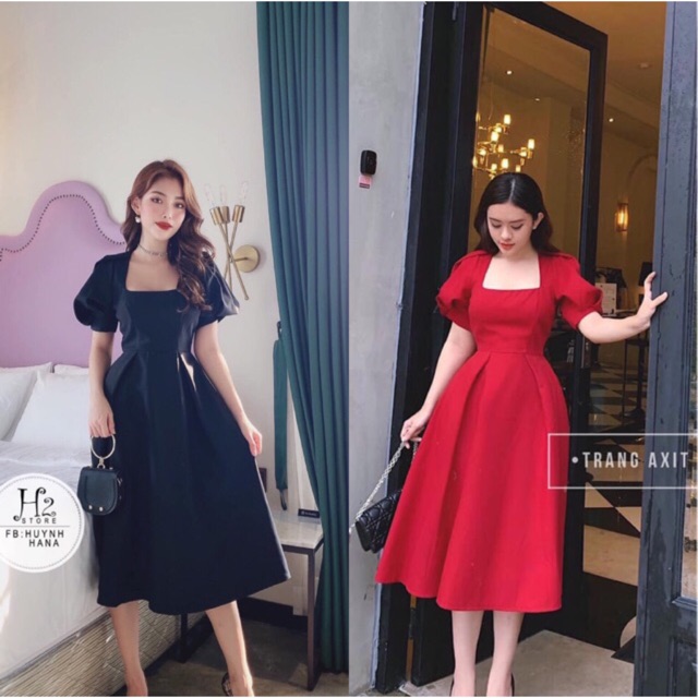 {Ảnh thật} Đầm maxi tay bồng lụa cao cấp