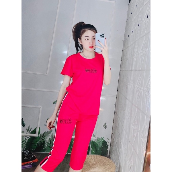 Đồ bộ lửng bộ mặc nhà đồ bộ nữ dễ thương đồ bộ thun cotton co dãn đồ bộ bigsize