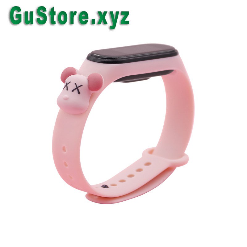 Dây đeo Mi Band silicone GS-MI02 họa tiết hoạt hình cho đồng hồ thông minh Xiaomi Mi Band 6/5/4/3 (có sẵn hàng)