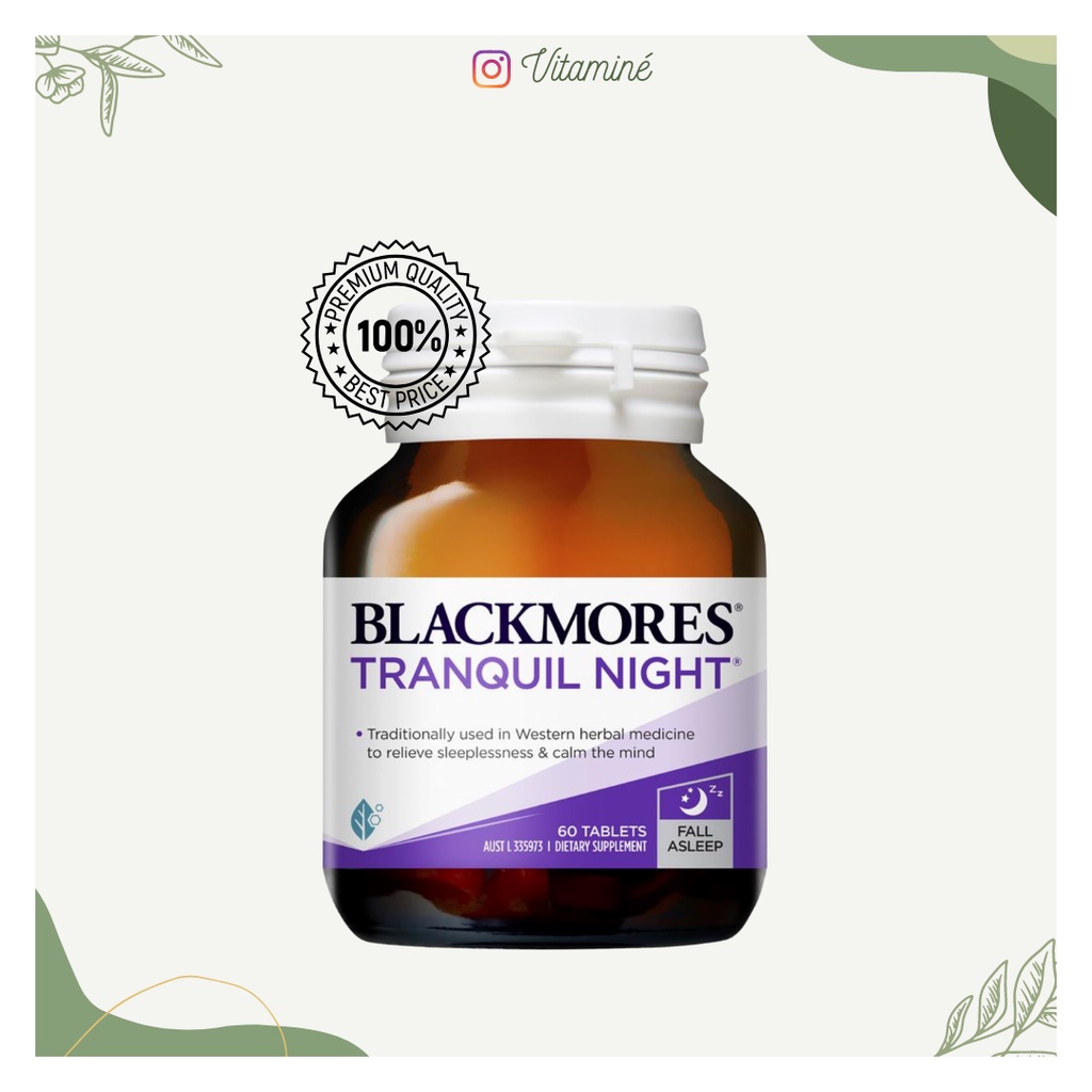 Viên uống hỗ trợ ngủ, giúp ngủ ngon Blackmores Tranquil Night - 60 Viên