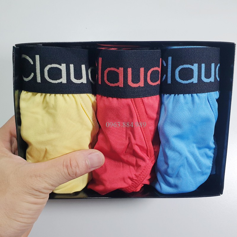 Hộp 3 quần tam giác J.01 chất thun cạp dệt nhiều màu cho anh em - Ảnh, video shop làm