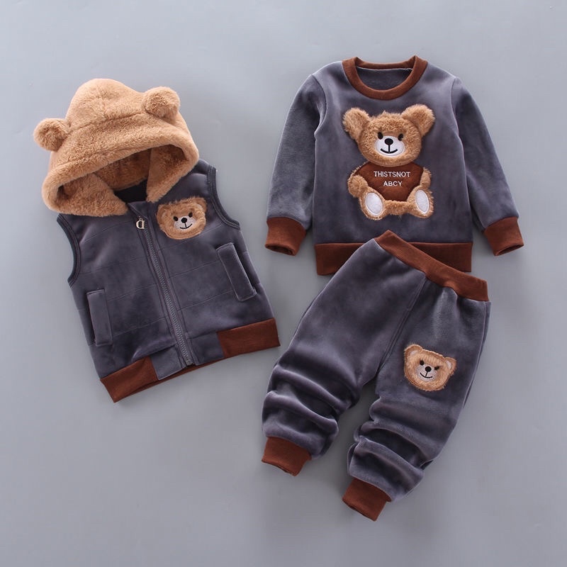 Set đồ 3 chi tiết cho bé trai và gái 3 tháng đến 4 tuổi