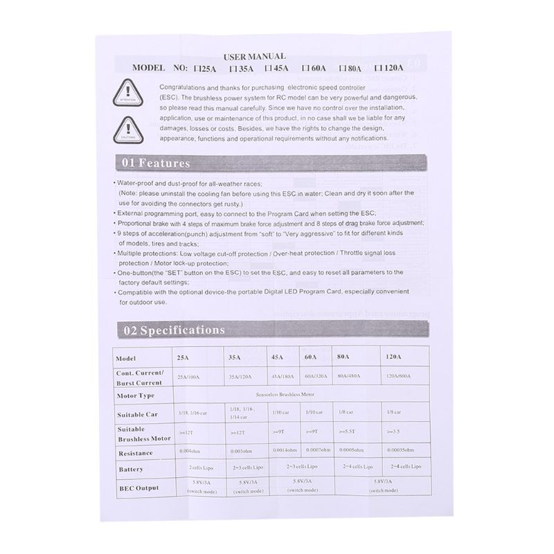 Bộ điều khiển tốc độ không chổi than ESC chống nước 2-3S Li-po 35A cho xe điều khiển từ xa 1/14 1/16 chuyên dụng