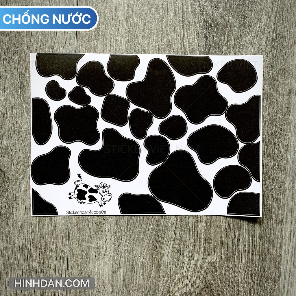 Sticker BÒ SỮA chống nước dán nón bảo hiểm, laptop, ốp điện thoại | BigBuy360 - bigbuy360.vn