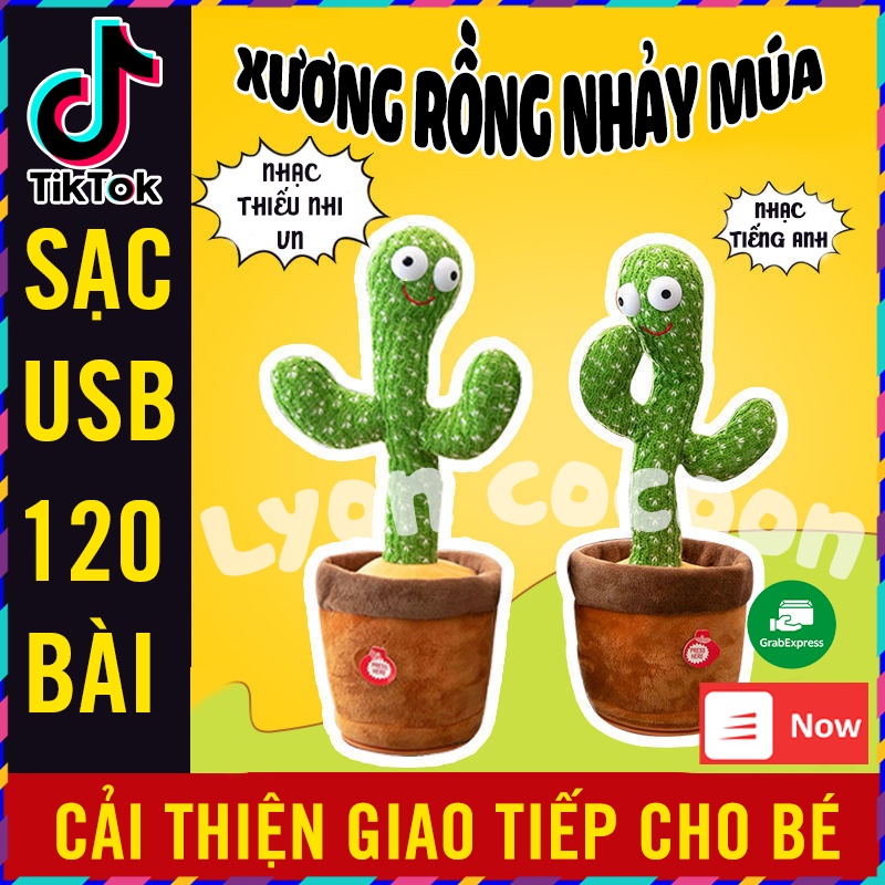 Cây xương rồng nhảy múa vui nhộn phát 120 bài hát nhạc thiếu nhi và nhạc Hot Tiktok đều tiếng Việt- Nhại được giọng nói