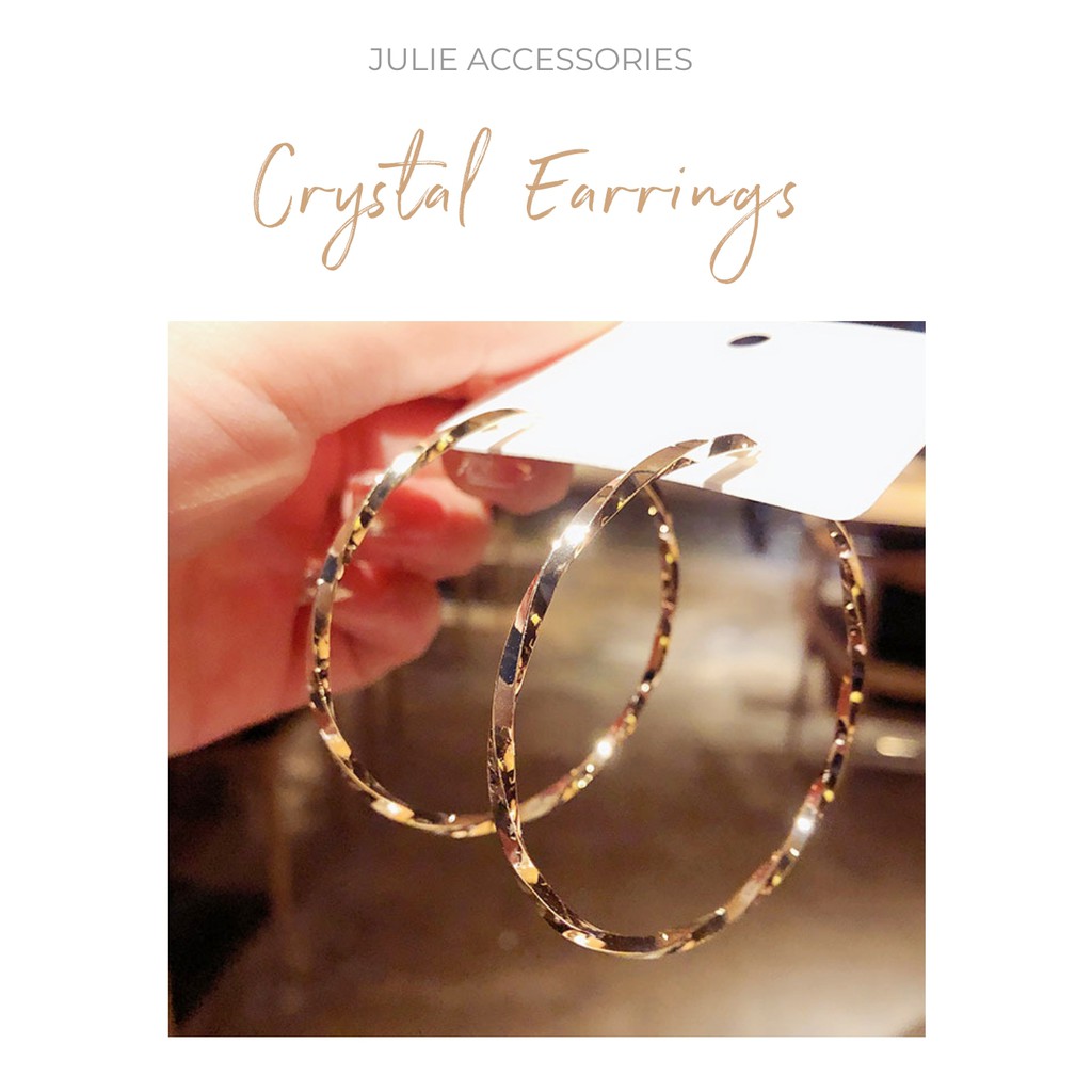 [KT07]KHUYÊN TAI tròn to lấp lánh sang chảnh