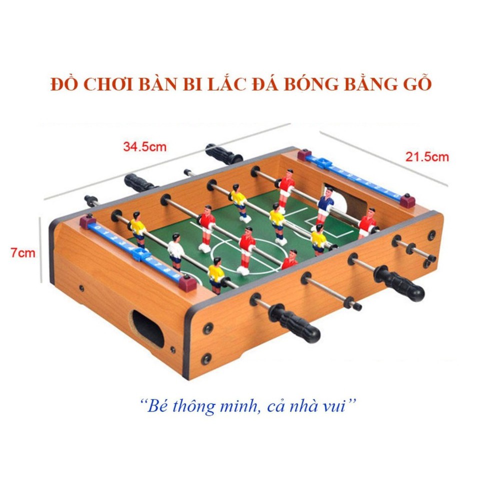 ✔️✔️ Bộ đồ chơi bàn bi lắc đá bóng bằng gỗ 4 tay cầm cho bé + Tặng 1 Đồ chơi toán học Rubik