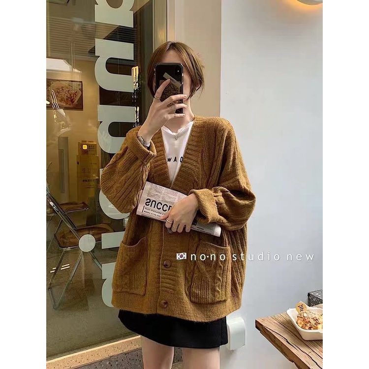Áo Khoác Cardigan Len Nữ From Dáng Rộng Retro Cao Cấp LICA - A10 | BigBuy360 - bigbuy360.vn