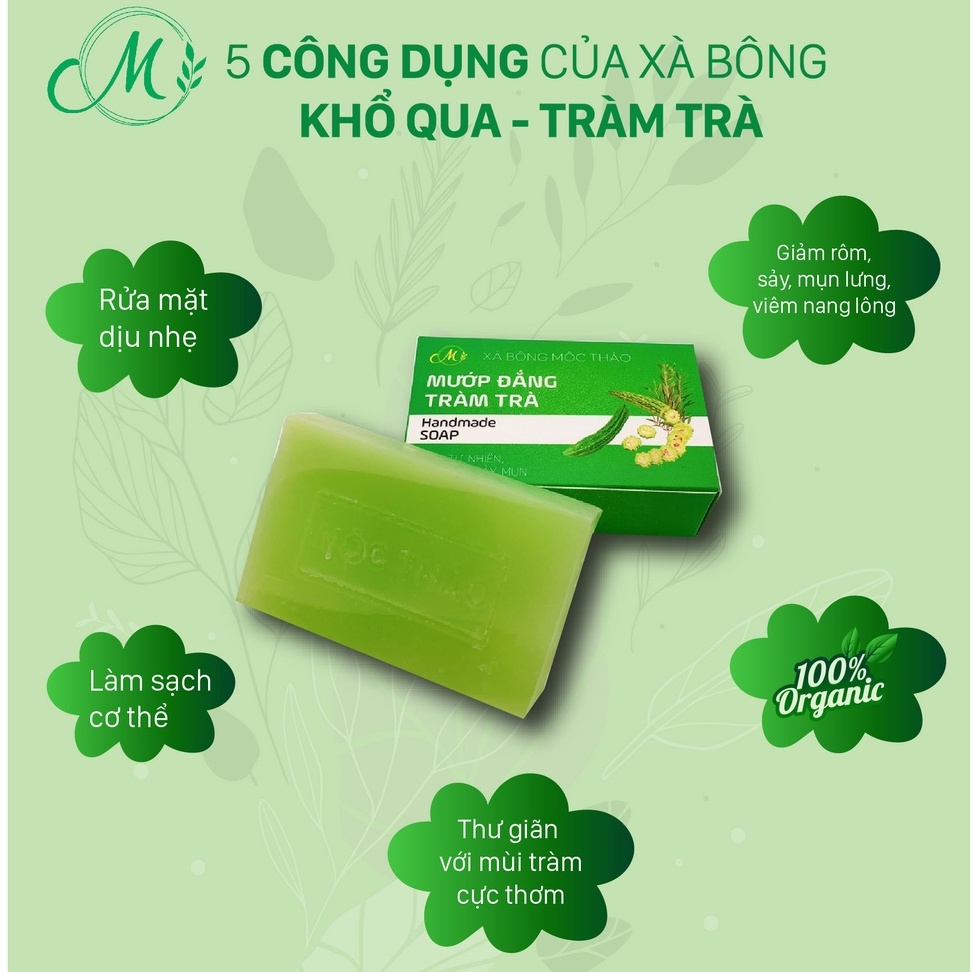 [Handmade] Xà bông nghệ mật ong - Xà bông mướp đắng tràm trà, 100% Thiên Nhiên (100gr)