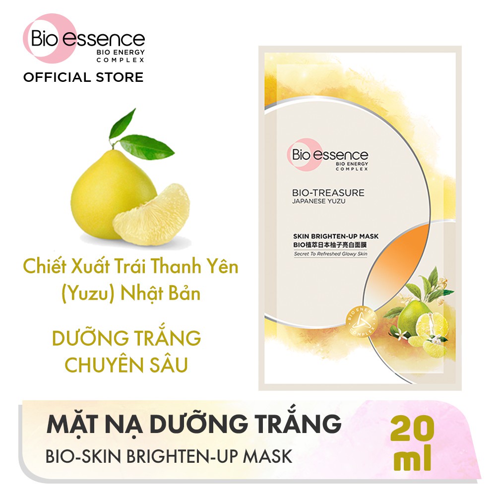 [HB GIFT] Combo 11 Mặt nạ dưỡng trắng da chiết xuất quả thanh yên Yuzu Nhật Bản Bio-essence 20ml (11 miếng x 20ml)