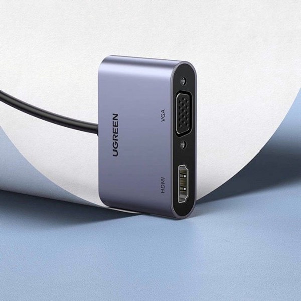 Cáp Chuyển USB Sang HDMI/ VGA Ugreen 20518 - USB 3.0 To HDMI và VGA Converter - Hàng Chính Hãng