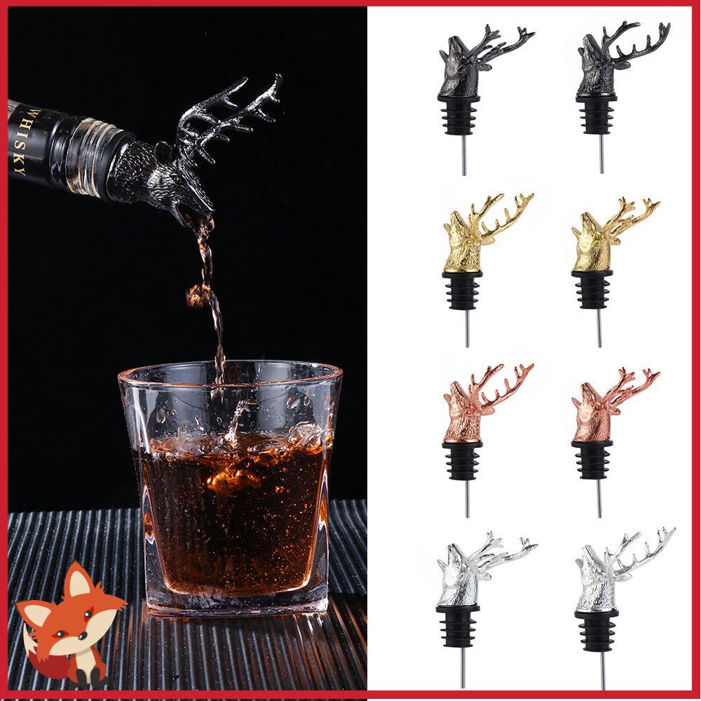 Nút Chặn Sục Khí Chai Rượu Bằng Hợp Kim Kẽm Hình Đầu Hươu Độc Đáo Nhiều Màu Sắc Cho Nhà Bếp/Quán Bar
