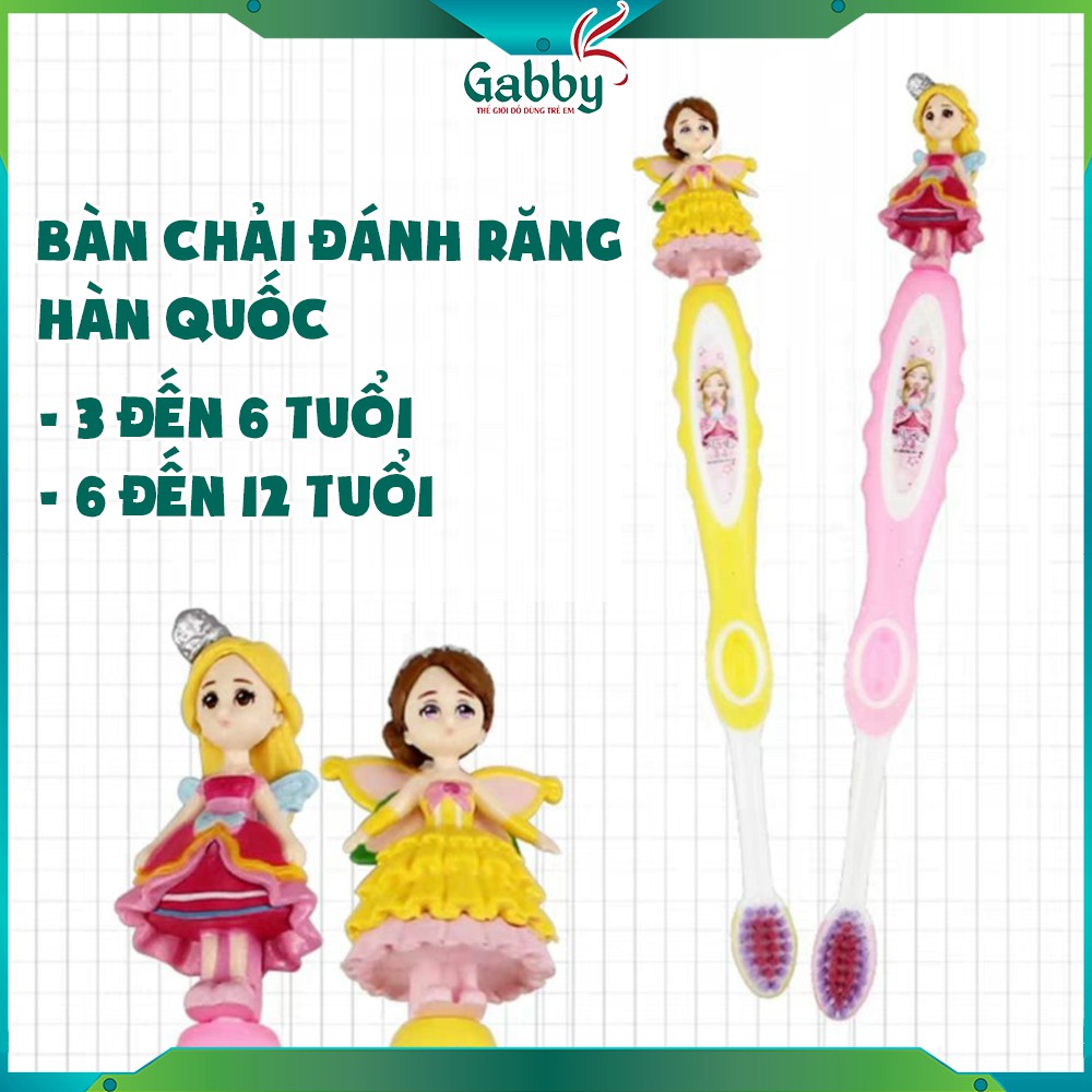 BÀN CHẢI ĐÁNH RĂNG HÀN QUỐC CHO BÉ 0.5-13 TUỔI (Hình Công chúa/ Elsa/ Anna/ Frozen/ Tinker Bell)