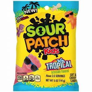 Kẹo sour patch kids soft and chewy candy 141g