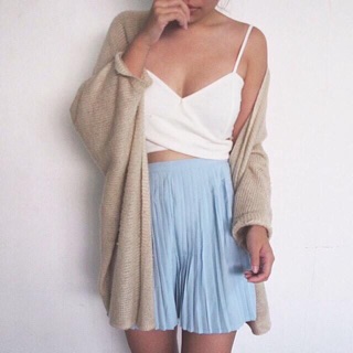 Áo croptop hai dây vạt chéo cúp ngực trắng/đen - cami wraptop - by sggz