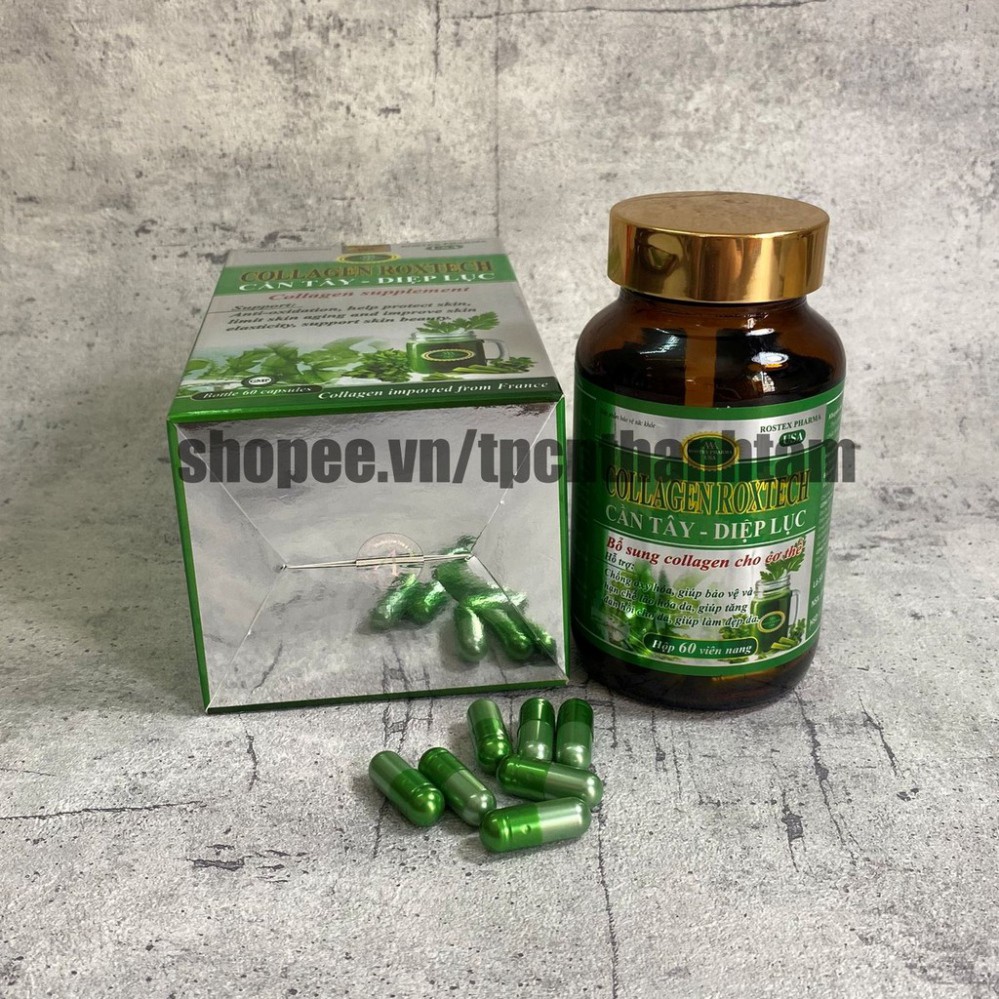 Viên uống COLLAGEN DIỆP LỤC CẦN TÂY hỗ trợ làm đẹp da, trắng sáng da, giảm cân – Hộp 60 viên | BigBuy360 - bigbuy360.vn