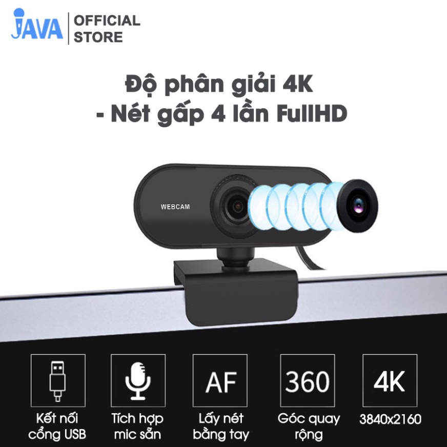 [4K NÉT GẤP 4 FULLHD] Webcam máy tính 4K - 38400 x 2160p và 2K - 2560 x 1440p - Thu hình cho máy tính, pc, TV, để bàn