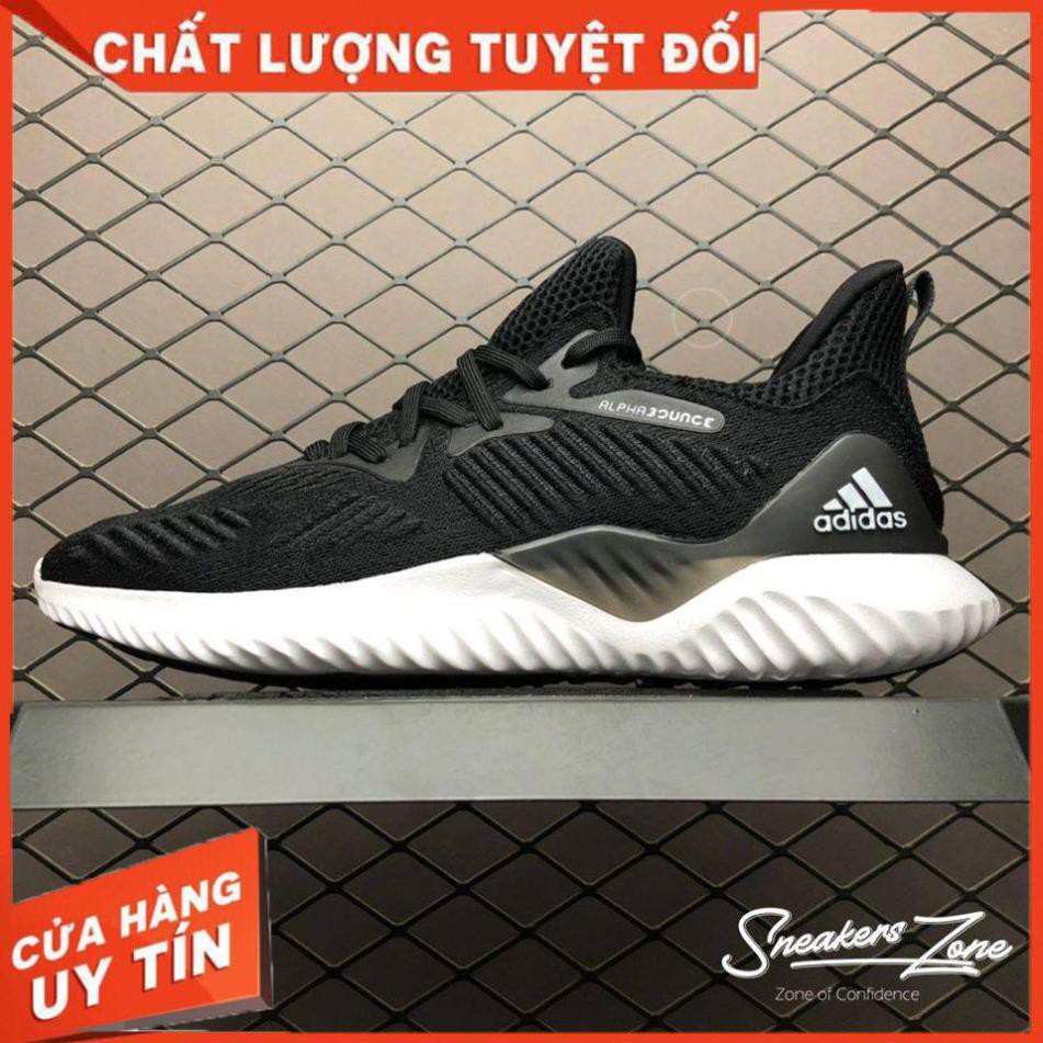 (FREE SHIP + HỘP + QUÀ) Giày thể thao sneaker nam nữ ALPHABOUNCE Beyond 2018 Black white đen đế trắng