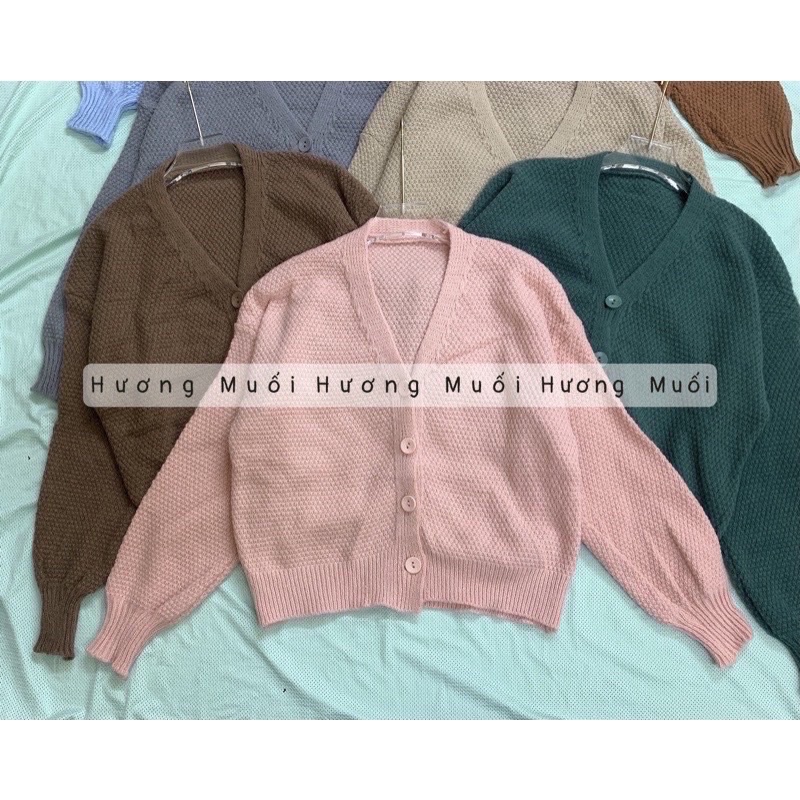 áo cardigan len hạt gạo hàn quốc-ảnh chụp thật