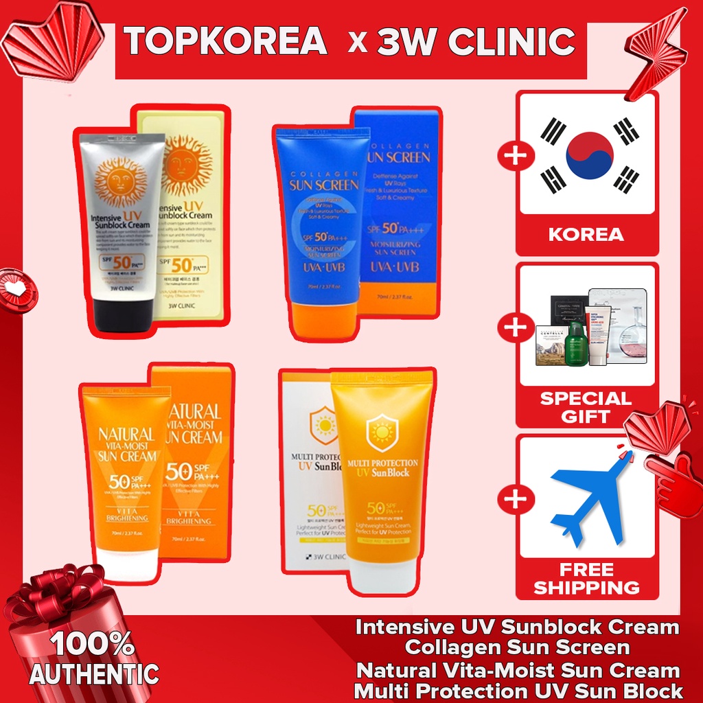 Kem chống nắng 3W CLINIC chống tia UV đa năng gấp 4 lần tùy chọn màu sắc